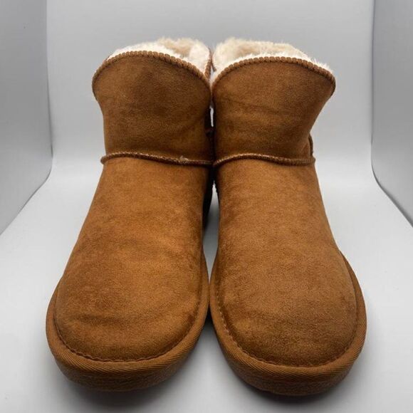 Cushionaire Women's Cozy pull on boot CHESTNUT 7.5 - Picture 3 of 6